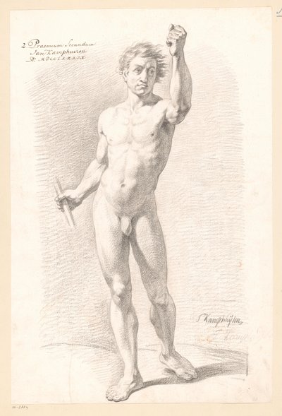 Staand mannelijk naakt, van voren gezien (2e prijs 1789) door Jan Kamphuijsen