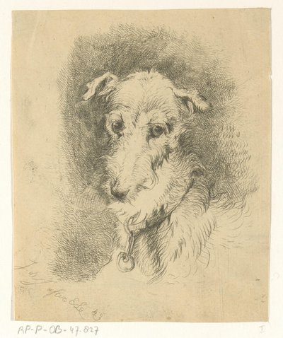Kop van hazewindhond door Jan Karel Jacob de Jonge