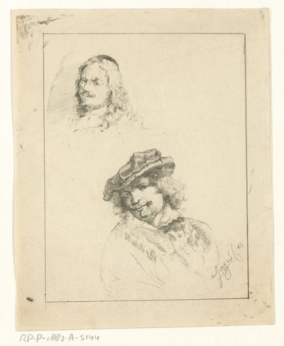 Portretten van Rembrandt en Tilmans door Jan Karel Jacob de Jonge