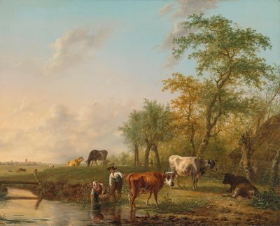 Landschap met vee door Jan Kobell (II)