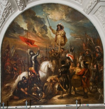 Brinio opgeheven op een schild door Jan Lievens