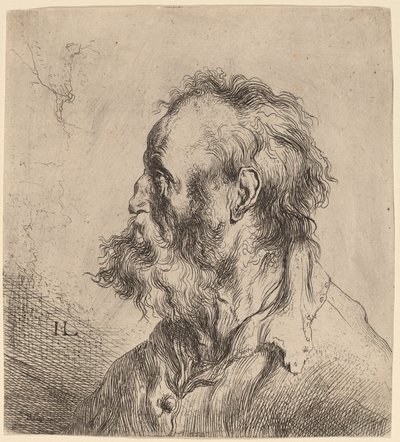 Buste van een bebaarde oude man door Jan Lievens
