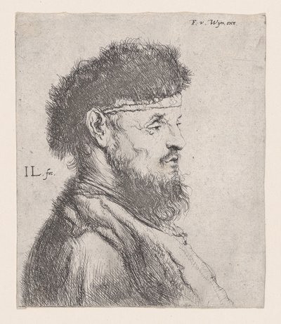 Buste van een man met een bontmuts, 17e eeuw door Jan Lievens