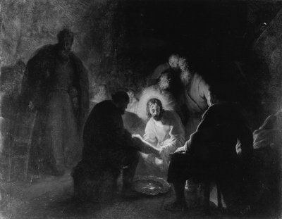Christus wast de voeten van de discipelen door Jan Lievens