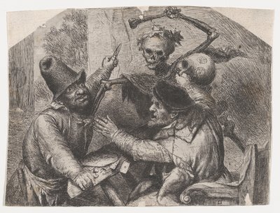 Dood en kaartspelers, 1620-74 door Jan Lievens