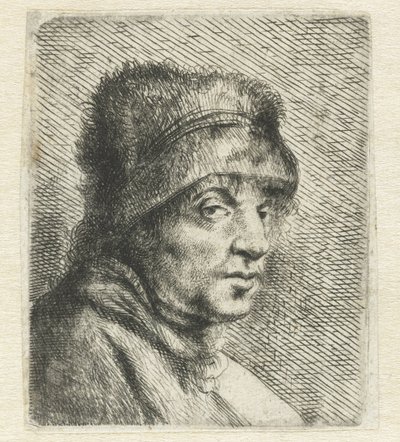 Hoofd van een man met muts door Jan Lievens