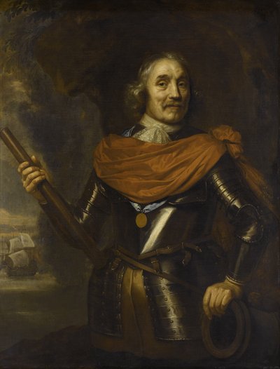 Maarten Harpertszoon Tromp 1597-1653, Nederlandse admiraal, 1653 door Jan Lievens