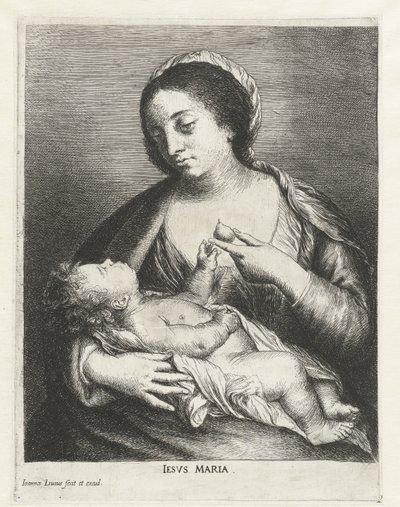 Maria met Kind en een peer door Jan Lievens