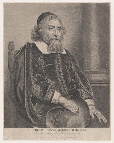 Portret van Ephraim Bonus, arts, 17e eeuw door Jan Lievens