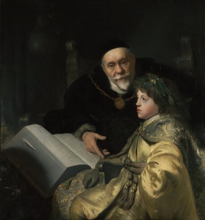 Prins Karel Lodewijk van de Palts met zijn leermeester Wolrad von Plessen in historische kleding door Jan Lievens