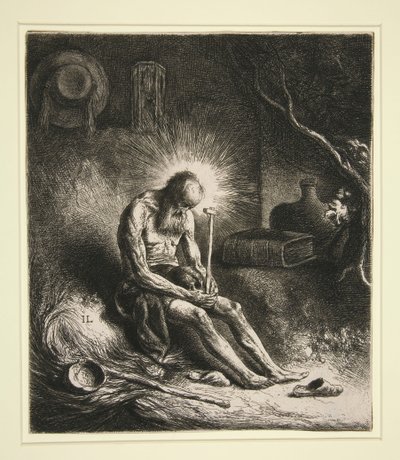 De heilige Hiëronymus in boetedoening door Jan Lievens