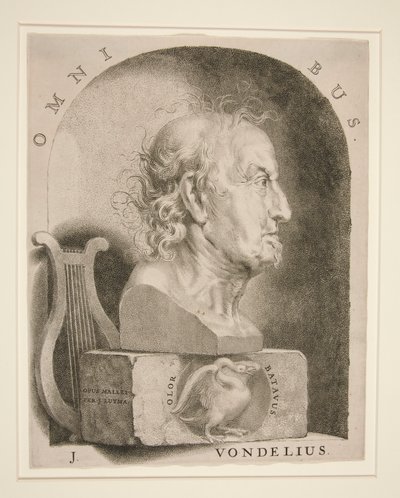 Portret van Joost van den Vondel (1587-1679) door Jan Lutma The Younger