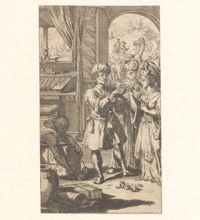 Huwelijksvoltrekking tussen Mohammed en Chadidja door Jan Luyken (possibly)