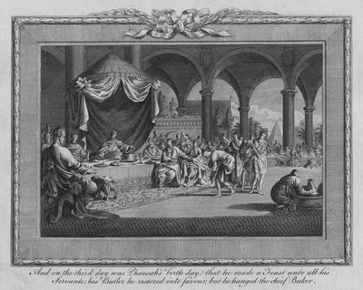 En op de derde dag was het de verjaardag van de Farao..., late 17e-vroege 18e eeuw door Jan Luyken