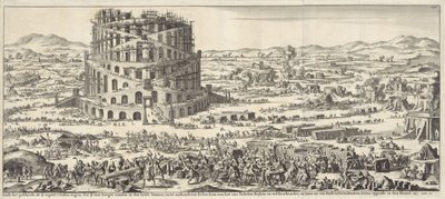 Bouw van de toren van Babel door Jan Luyken