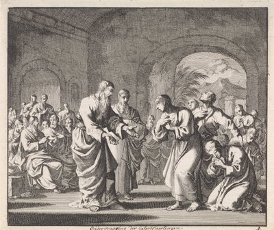 Catechese van vijf gelovigen door Jan Luyken