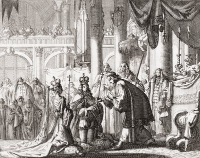 Kroning van Koning Willem III en Koningin Maria II, 11 april door Jan Luyken