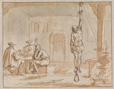 Geleyn de schoenmaker wordt gemarteld in Breda in 1572 door Jan Luyken
