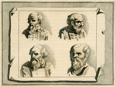 Griekse Letters Getekend op het Hoofd van de Hogepriester als onderdeel van de Initiatiezalving met Olie, 1700 door Jan Luyken