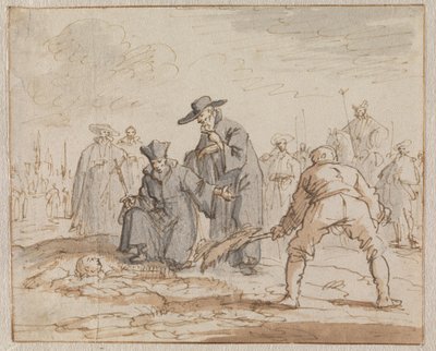 Het levend begraven van Anneke van den Hove in Brussel, 1591 door Jan Luyken