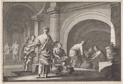 Hyrkanus rooft de kostbaarheden uit het graf van David door Jan Luyken