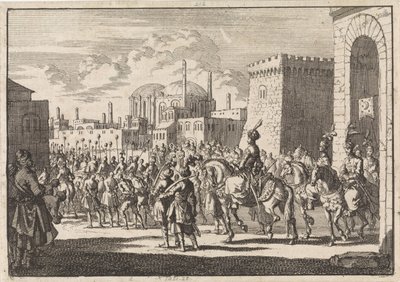 Intocht van sultan Mustafa II te Constantinopel, 1695 door Jan Luyken