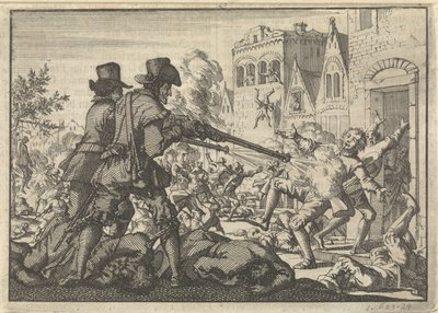 Moord op hervormden te Tirano, 1620 door Jan Luyken