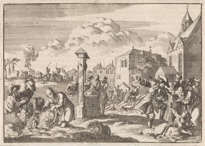 Vervolging van protestanten door Marsaut te Niort, 1682 door Jan Luyken