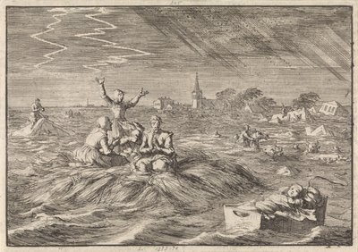Watersnood in Groningen, 1686 door Jan Luyken
