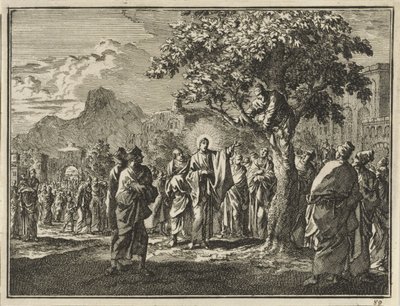 Zacheüs in de vijgenboom door Jan Luyken