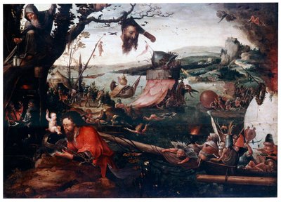 Landschap met de gelijkenis van Sint Christoffel, begin 16e eeuw door Jan Mandyn