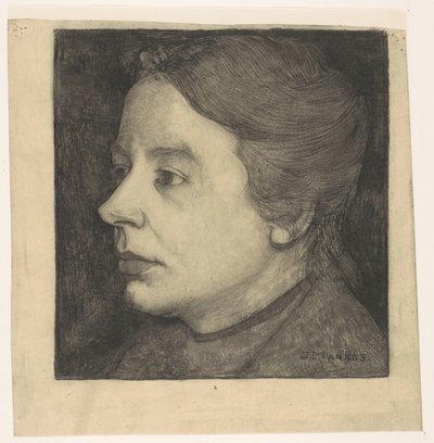 Portret van Anne Mankes-Zernike door Jan Mankes (signed by artist)
