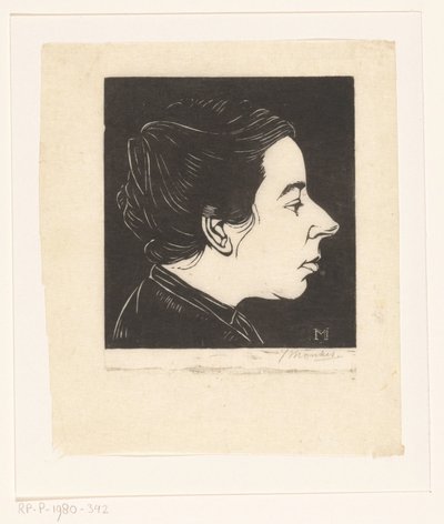 Portret van Anne Zernike door Jan Mankes (signed by artist)