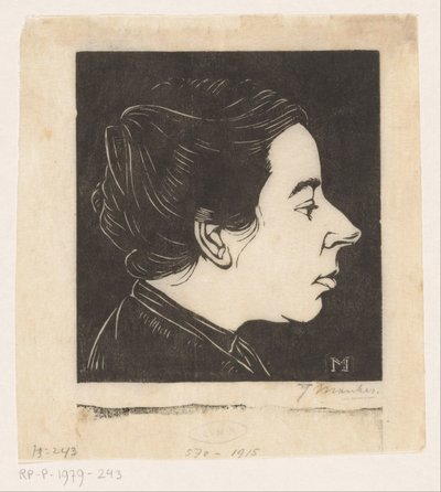 Portret van Anne Zernike door Jan Mankes (signed by artist)