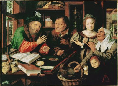 De belastingontvanger (schilderij op eikenhout) door Jan Massys