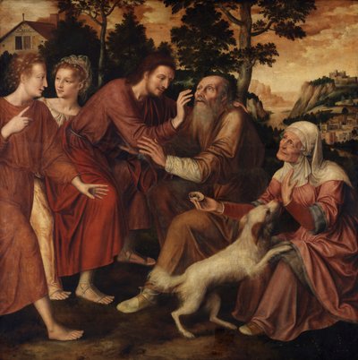 De genezing van Tobit door Jan Massys or Metsys
