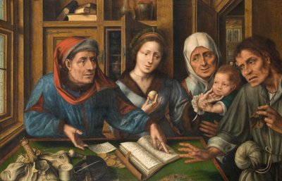 Het kantoor van de pachtontvangers, 1514 door Jan Massys or Metsys