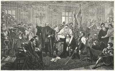 Oprichting van het Pools-Litouwse Gemenebest door de Unie van Lublin door Jan Alojzy Matejko