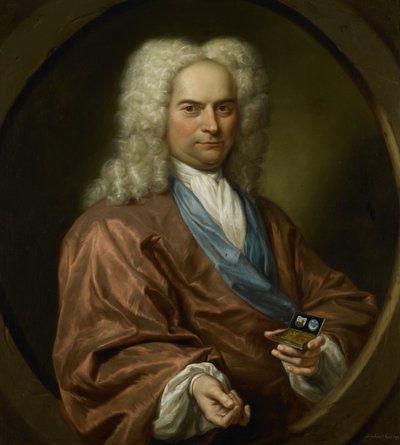 Portret van David Leeuw (1682-1755), Doopsgezinde Lakenkoopman door Jan Maurits Quinkhard