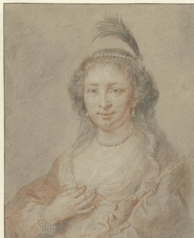 Portret van Sara van Baerle, echtgenote van Philips van Dorp door Jan Maurits Quinkhard