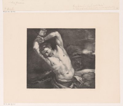 Roofvogel trekt de lever uit het lichaam van Prometheus door Jan Mesker