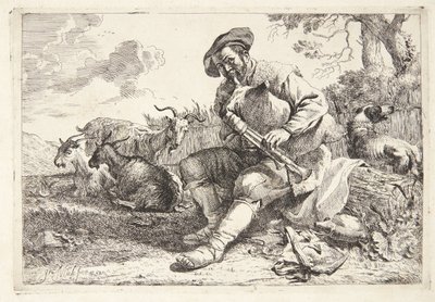 Herder met een doedelzak door Jan Miel