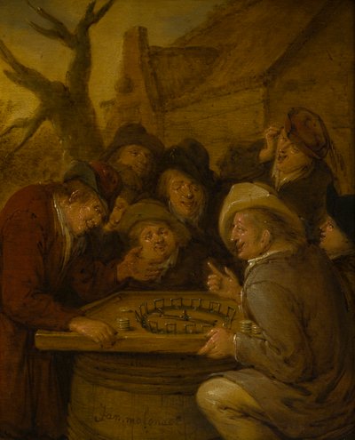 Boeren die een spel Rouge et Noir spelen, ca. 1630-68 door Jan Miense Molenaer