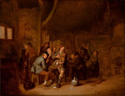 Figuren die roken en muziek maken in een herberg, c.1640 door Jan Miense Molenaer