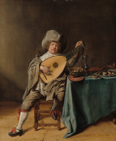 Zelfportret als Luitspeler, c. 1637-1638 door Jan Miense Molenaer