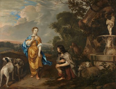 Dubbelportret van een jong stel als Granida en Daiphilo door Jan Mijtens