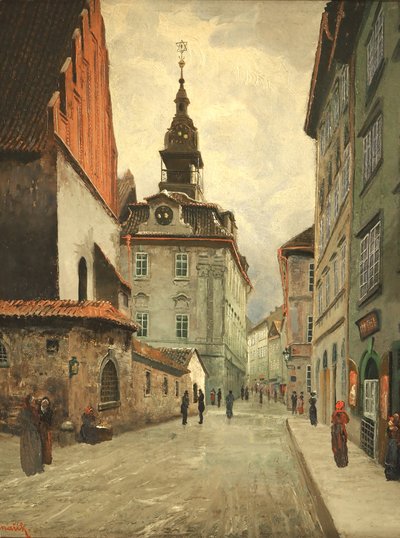 De Oude Nieuwe Synagoge en het Joodse Stadhuis, Praag door Jan Minarik