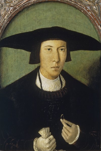 Portret van een Jonge Man door Jan Mostaert