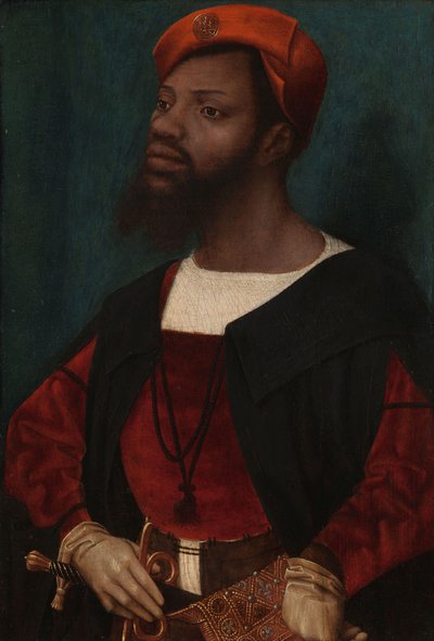 Portret van een Afrikaanse man, ca. 1525-30 door Jan Mostaert