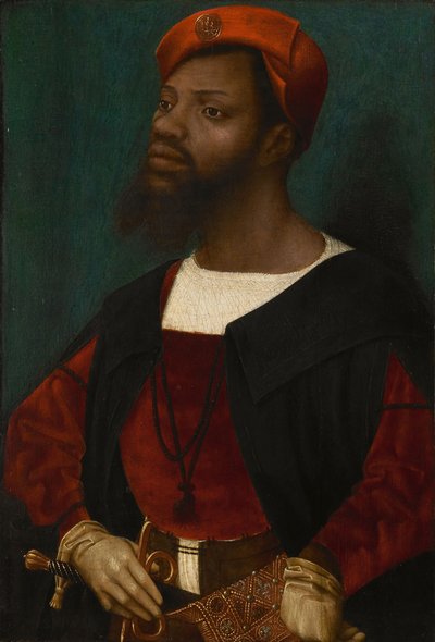 Portret van een Afrikaanse man, ca. 1530 door Jan Mostaert